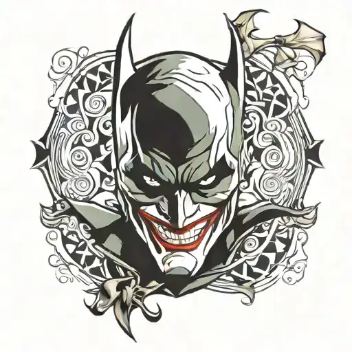 batman joker tribal simple tattoo design idea