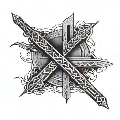 irish ogham ancient tattoo design idea