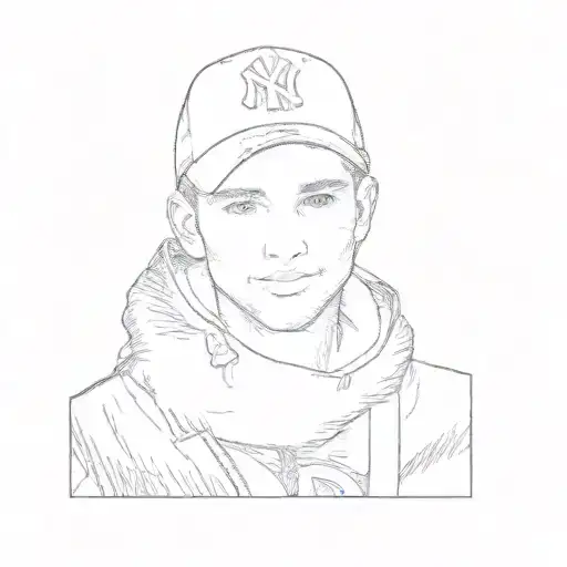 a young man wearing a ny yankees cap tattoo design idea