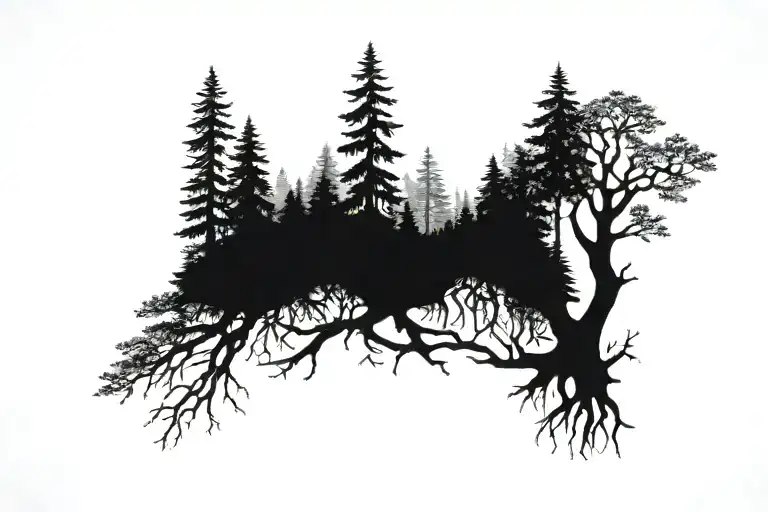 I want a wrist sleeve. I want a forest. The dimensions are 6 inch 2 centimeter in length and 2.5 inch in height  tattoo design idea