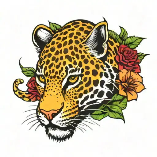 leopard super hero costume tattoo design idea