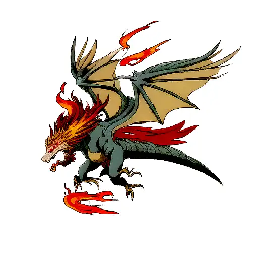 dragon and Phoenix tattoo design idea