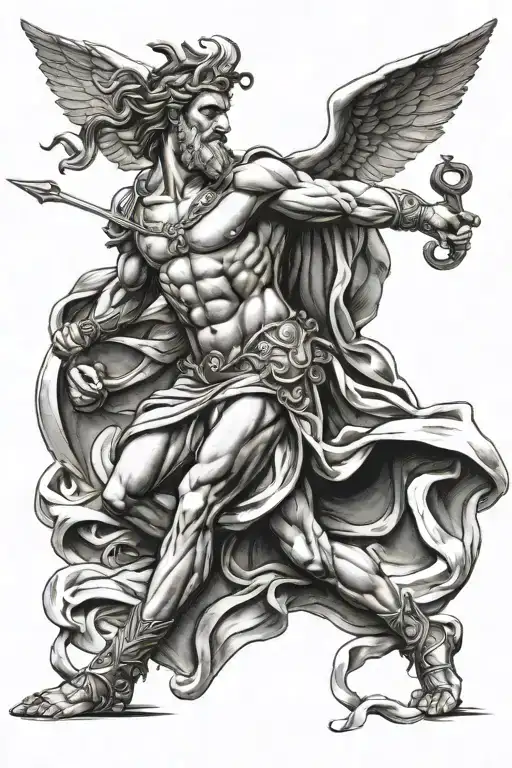 euro Greek god tattoo design idea
