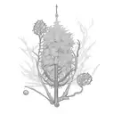 hemlock plant, branches,  tattoo design idea