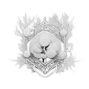 hemlock plant, branches,  tattoo design idea