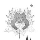 hemlock plant, branches,  tattoo design idea