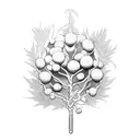 hemlock plant, branches,  tattoo design idea