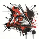 triangle with a creepy eye inside tattoo design idea