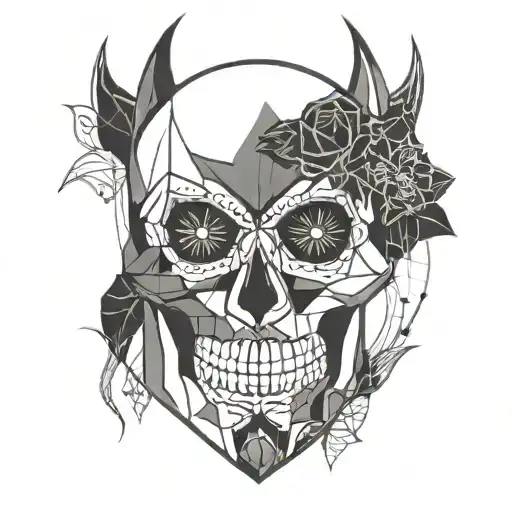sugar skull Batman tattoo design idea