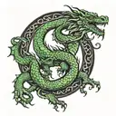 Green Dragon, Circle Arm tattoo design idea