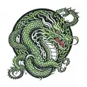 Green Dragon, Circle Arm tattoo design idea