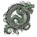 Green Dragon, Circle Arm tattoo design idea