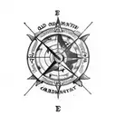 Old Map from Europe with compass and a dove tattoo design idea