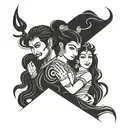 shiv and parvati  tattoo design idea
