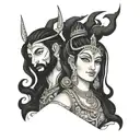 shiv and parvati  tattoo design idea