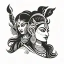 shiv and parvati  tattoo design idea