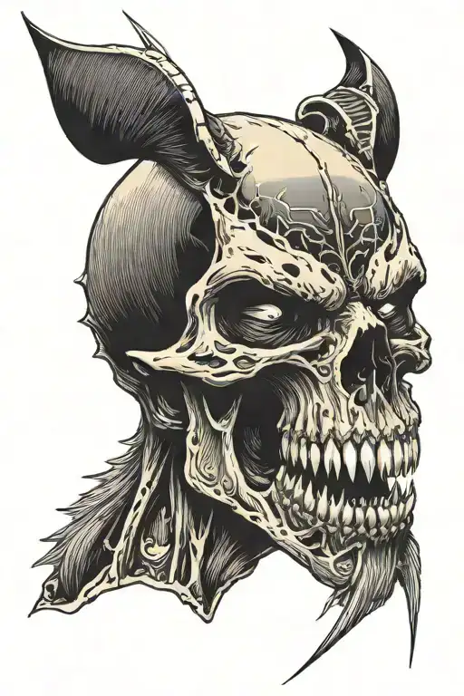 wolverine animal skull tattoo design idea