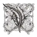 feather infinity symbol intertwined tattoo design idea