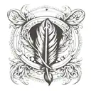 feather infinity symbol intertwined tattoo design idea