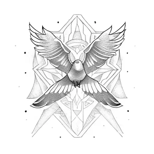 2 flying crows tattoo design idea