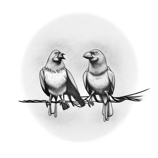 2 crows on a wire tattoo design idea