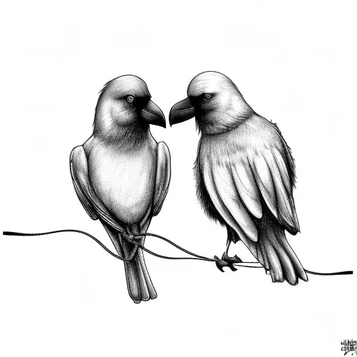 birds on telephone wire tattoo