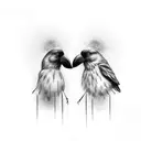 2 crows on a wire tattoo design idea