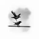 2 crows on a wire tattoo design idea