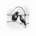 2 crows on a wire tattoo design idea