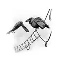 2 crows on a wire tattoo design idea