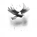 2 flying crows tattoo design idea