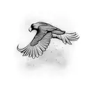 2 flying crows tattoo design idea