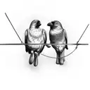 2 crows on a wire tattoo design idea