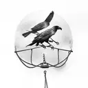 2 crows on a wire tattoo design idea
