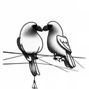 2 crows in love on a wire tattoo design idea