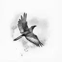 2 flying crows tattoo design idea