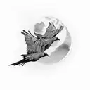 2 flying crows tattoo design idea