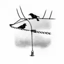 2 crows on a wire tattoo design idea
