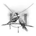 2 crows on a wire tattoo design idea