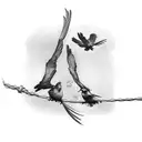 2 crows on a wire tattoo design idea