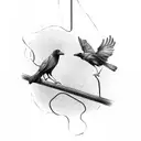 2 crows on a wire tattoo design idea
