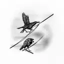 2 crows on a wire tattoo design idea