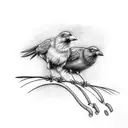 2 crows on a wire tattoo design idea