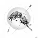 2 crows on a wire tattoo design idea