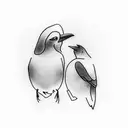 2 crows on a wire tattoo design idea