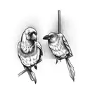 2 crows on a wire tattoo design idea