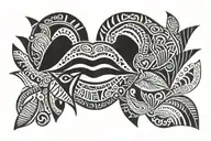 lip print tattoo design idea
