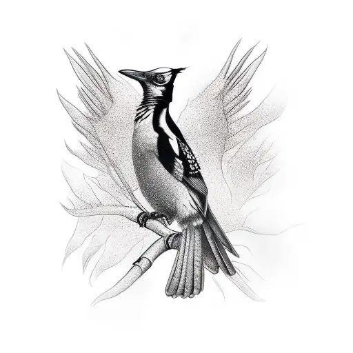 magpie tattoo design idea
