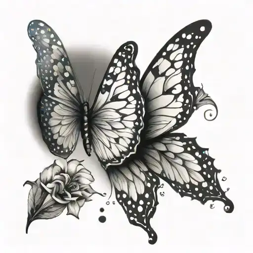 Create a tattoo featuring a butterfly emerging from a cocoon, representing transformation and overcoming challenges as a fibromyalgia warrior tattoo design idea