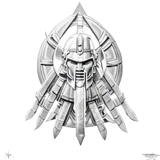 Sketch Spartan Tattoo Idea - BlackInk AI